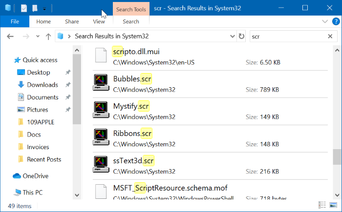 Windows Scr File